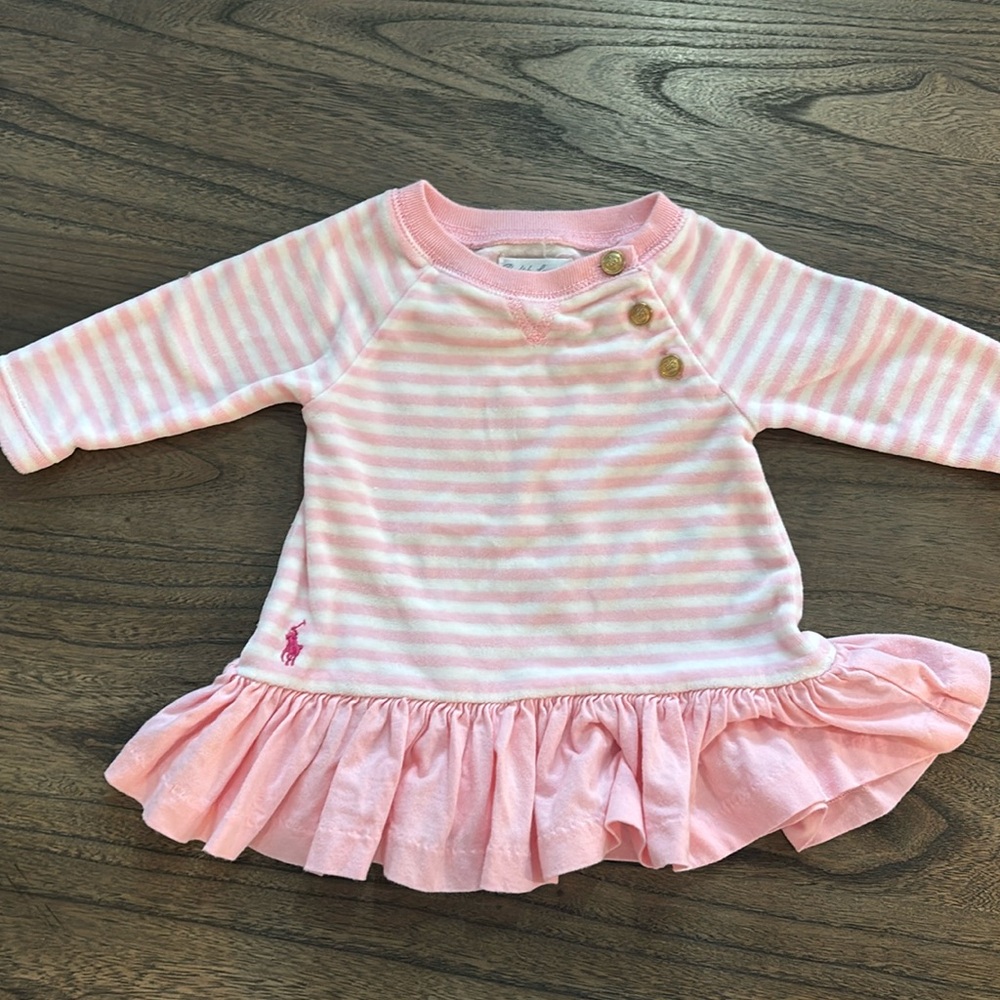 Ralph Lauren baby girl velour striped dress